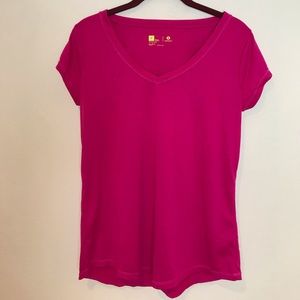Pink Short Sleeve Workout Top
